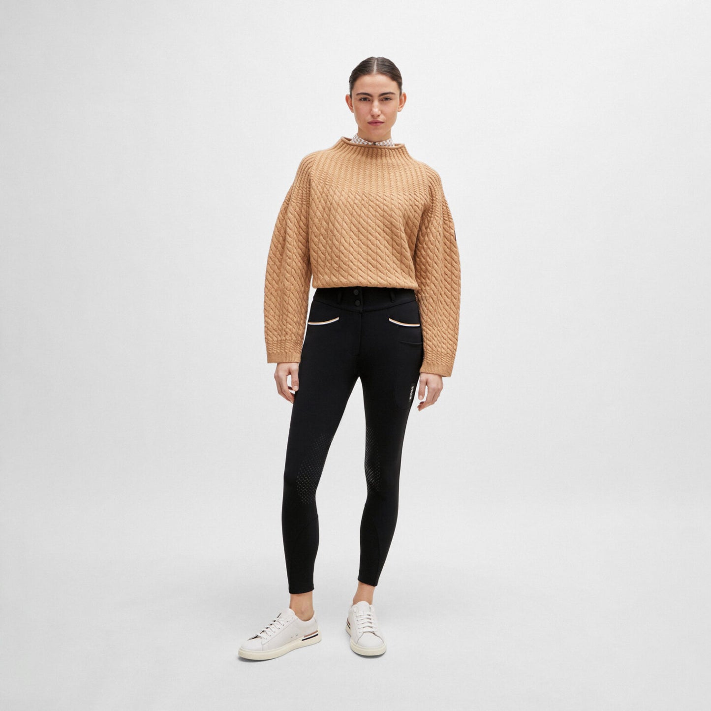 Hannah High Waist Knee Patch - Black