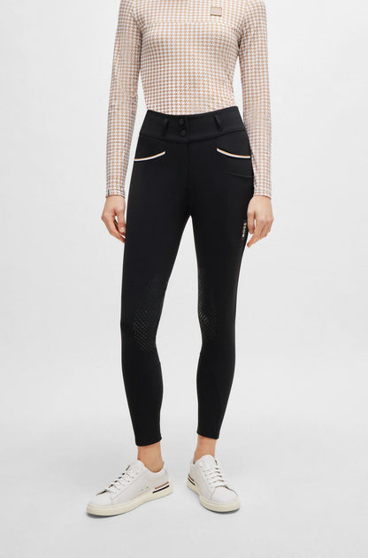 Hannah High Waist Knee Patch - Black