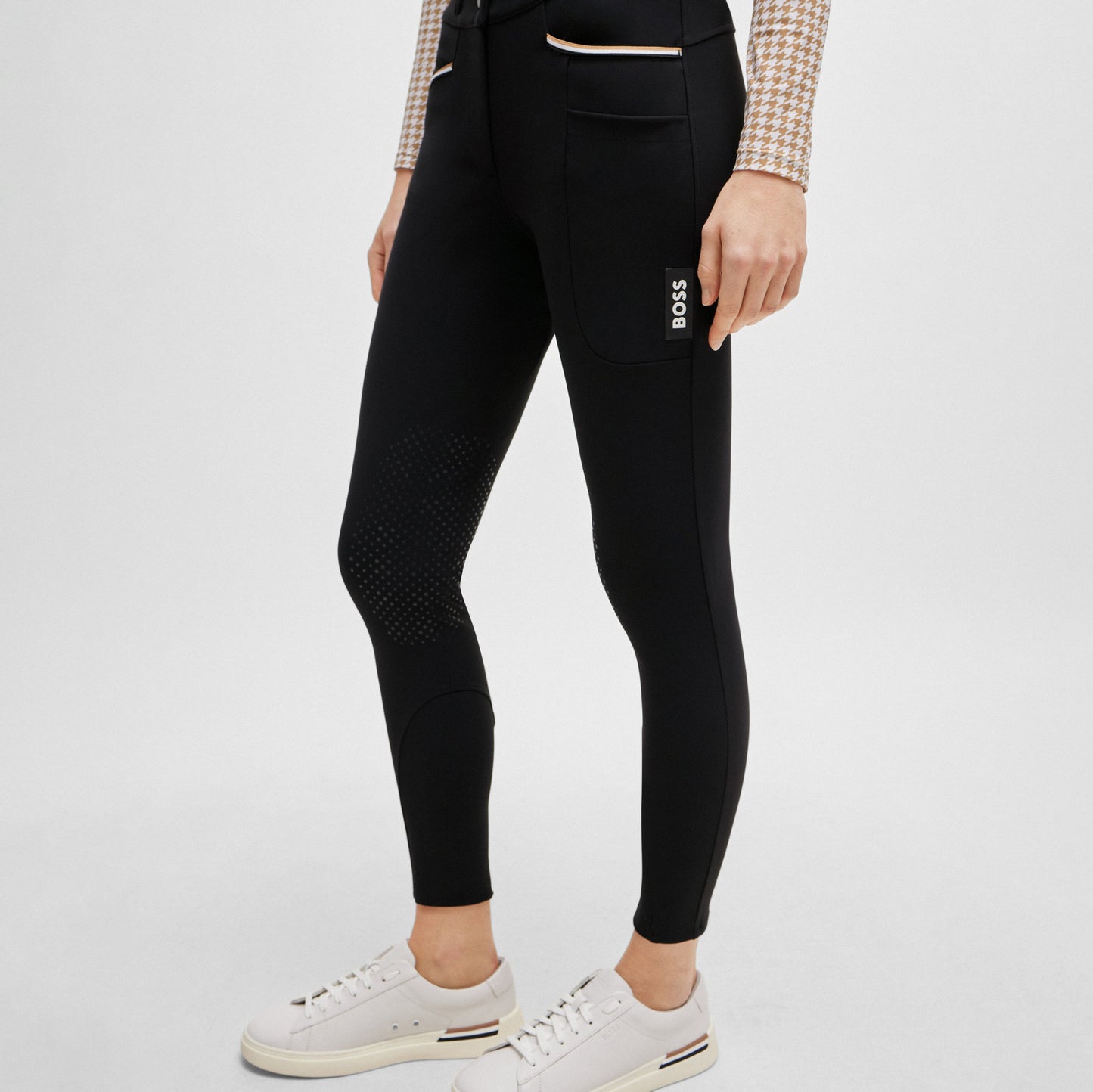 Hannah High Waist Knee Patch - Black