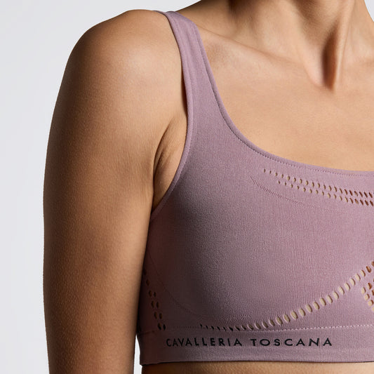 Tech Knit Crop Top Bra - Grape