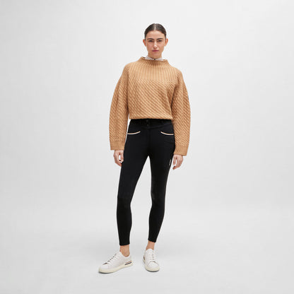 Hannah High Waist Knee Patch - Black